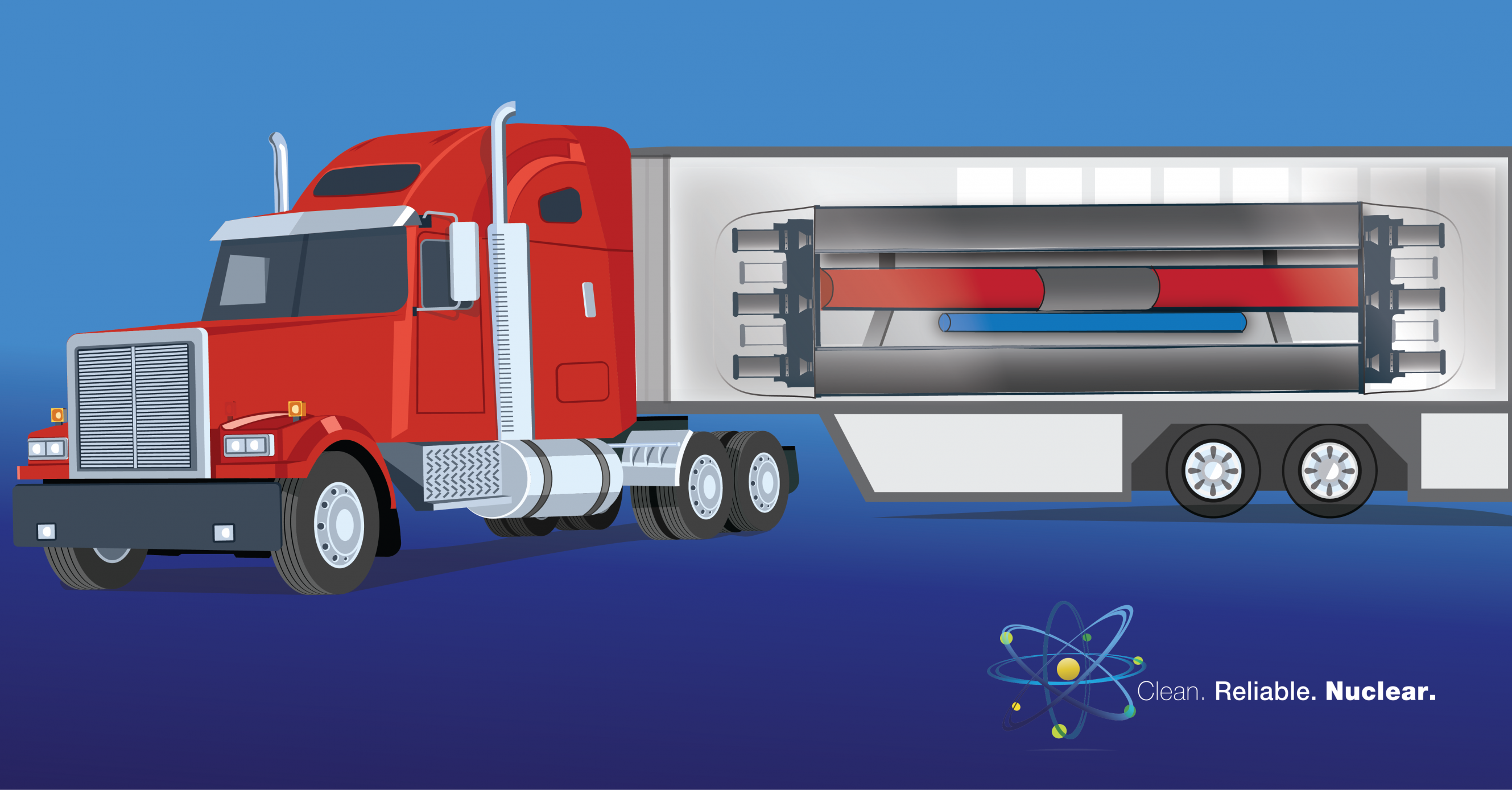 a photo of a truck with a microreactor unit on the back.